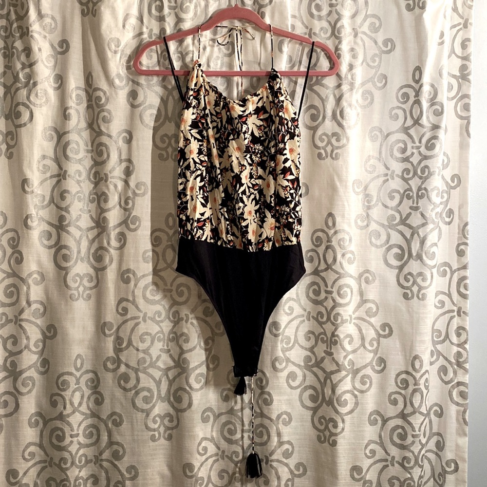 Fun patterned halter top body suit